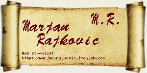 Marjan Rajković vizit kartica